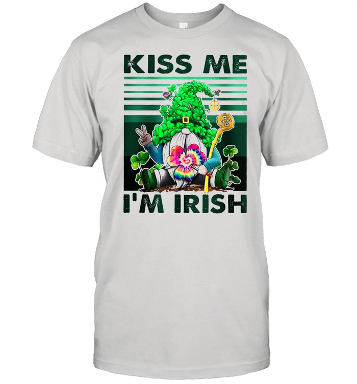 Hippie Gnome Peace Kiss Me Im Irish Happy Patricks Day 2021 Vintage shirt
