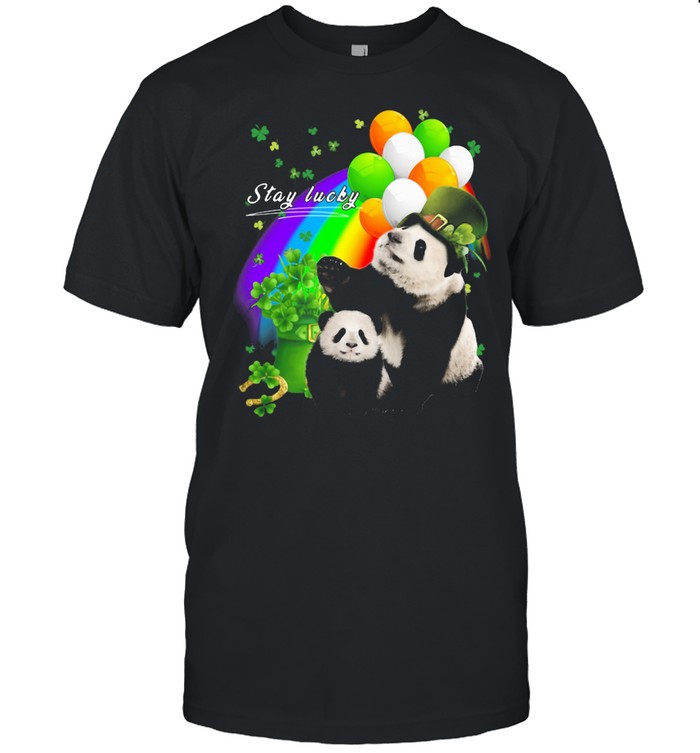 Irish Panda Stay Lucky Rainbow Patrick’s Day shirt