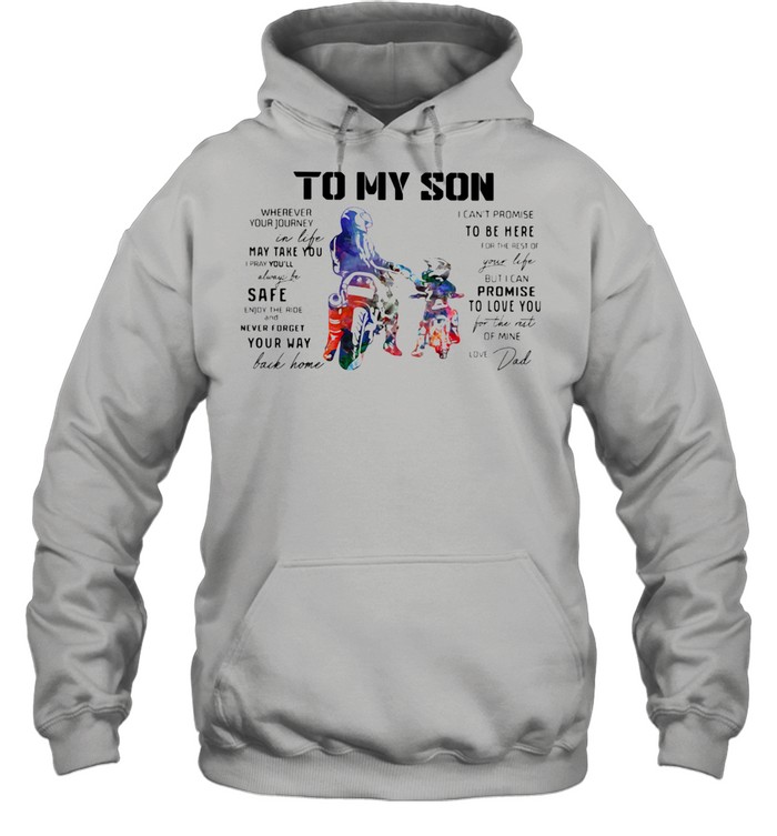 Motorcycle Dad To My Son Love You Colors shirt Unisex Hoodie
