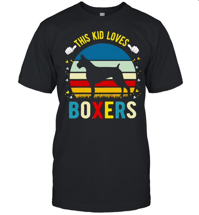 This Kid Loves Boxer Dogs Boys And Girls Boxer Dog Vintage Retro shirt