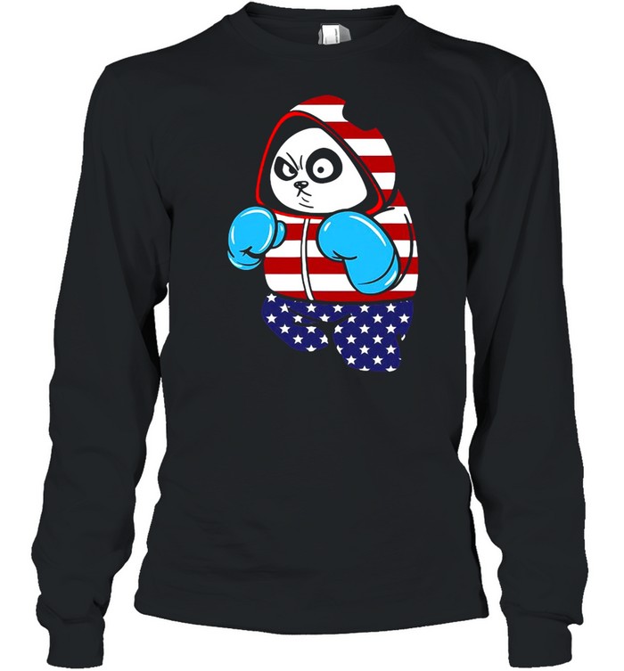 USA United States Boxing Panda Bear shirt Long Sleeved T-shirt