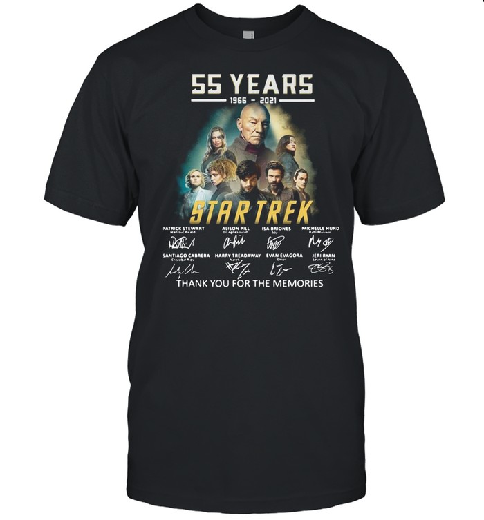 55 years 1966-2021 Star Trek thank you for the memories signatures shirt