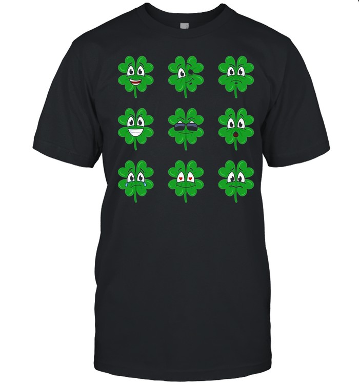 Clover Emojis Emoticons Boys Girls St. Patrick’s Day shirt