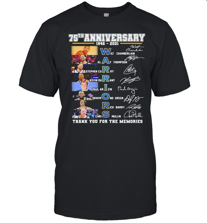 75th Anniversary 1946 2021 Warriors Thank You For The Memories Signature shirt
