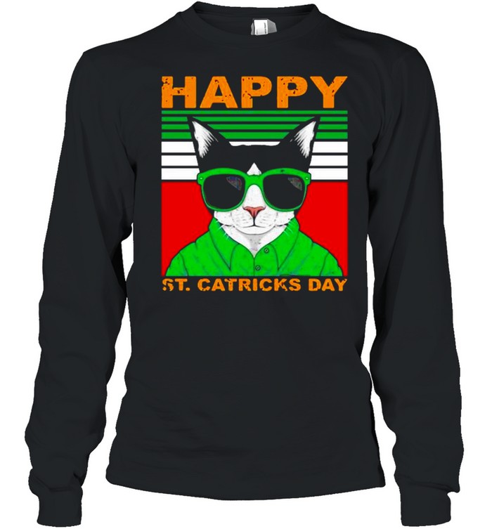 Cat Happy St Catricks Day vintage shirt Long Sleeved T-shirt