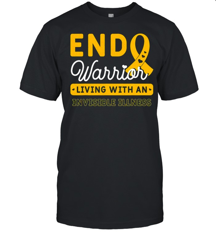 Endo Warrior Endometriosis Yellow Ribbon Endometrium shirt