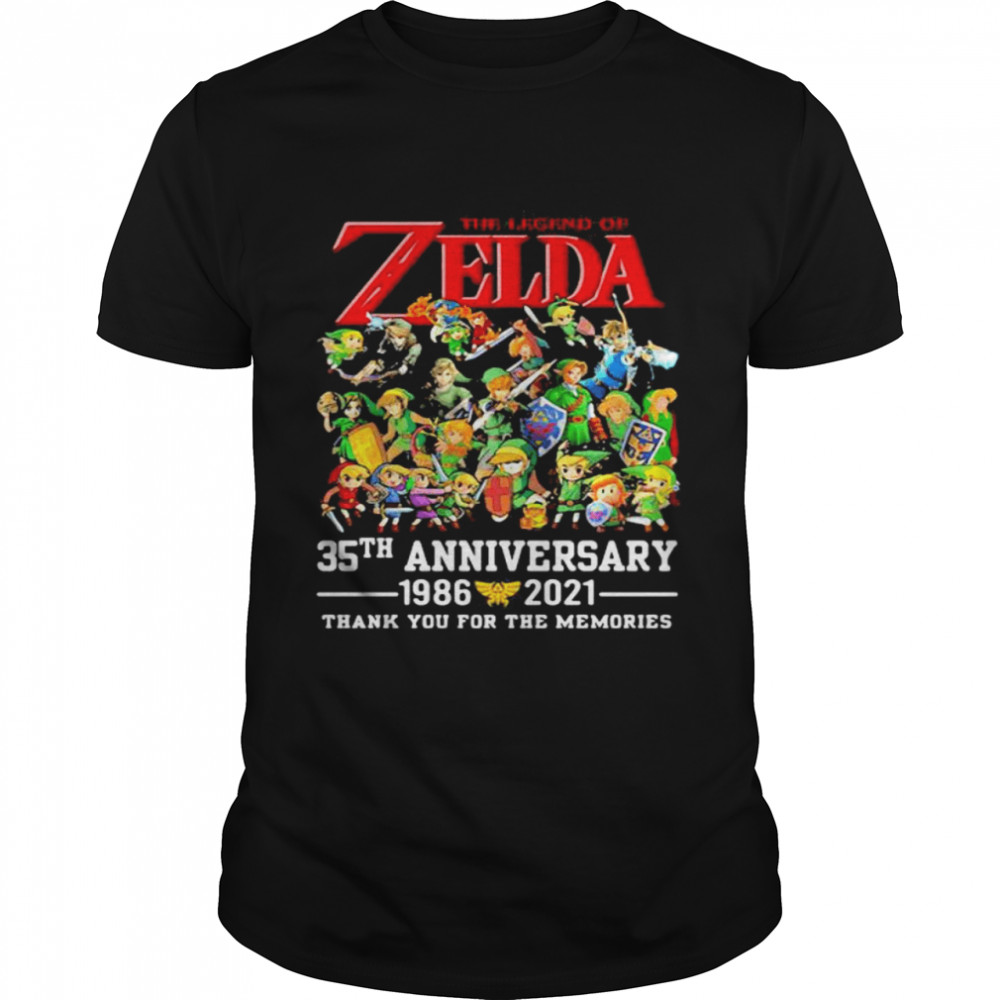 The Zelda 35th Anniversary 1986 2021 Thank You For The Memories shirt