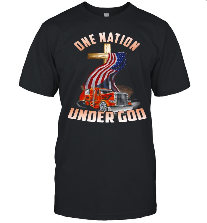 American Flag Jesus Trucker One Nation Under God shirt