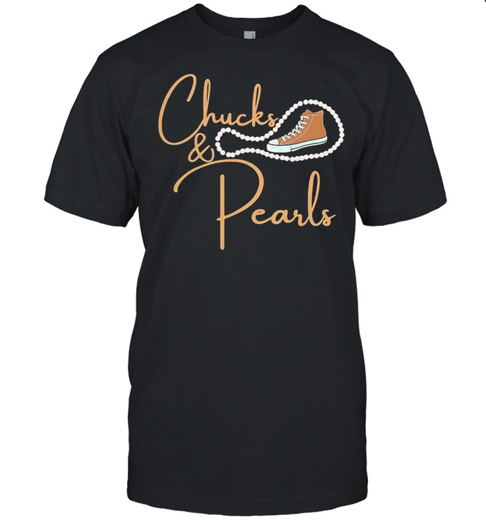PRETTY KAMALA HARRIS CHUCKS AND PEARLS ORANGE CONVERSE shirt