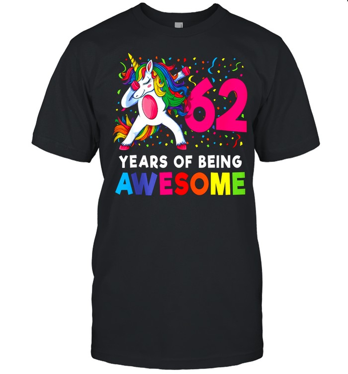 62nd Birthday Dabbing Unicorn Party 62 Years Old shirt