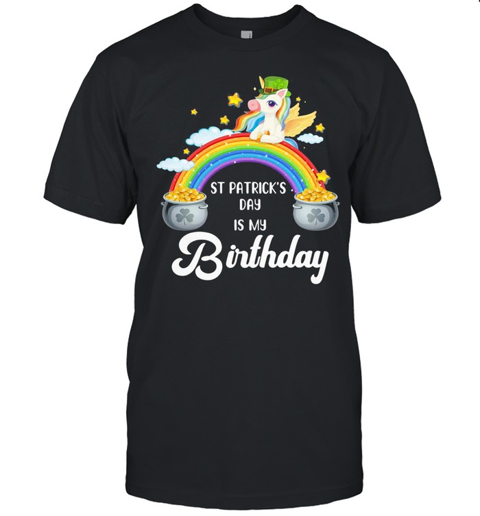 Birthday St Patricks Day Unicorn With Rainbow Shirt