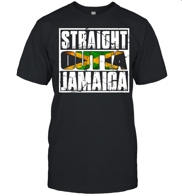 Straight Outta Jamaica Jamaican Flag Shirt