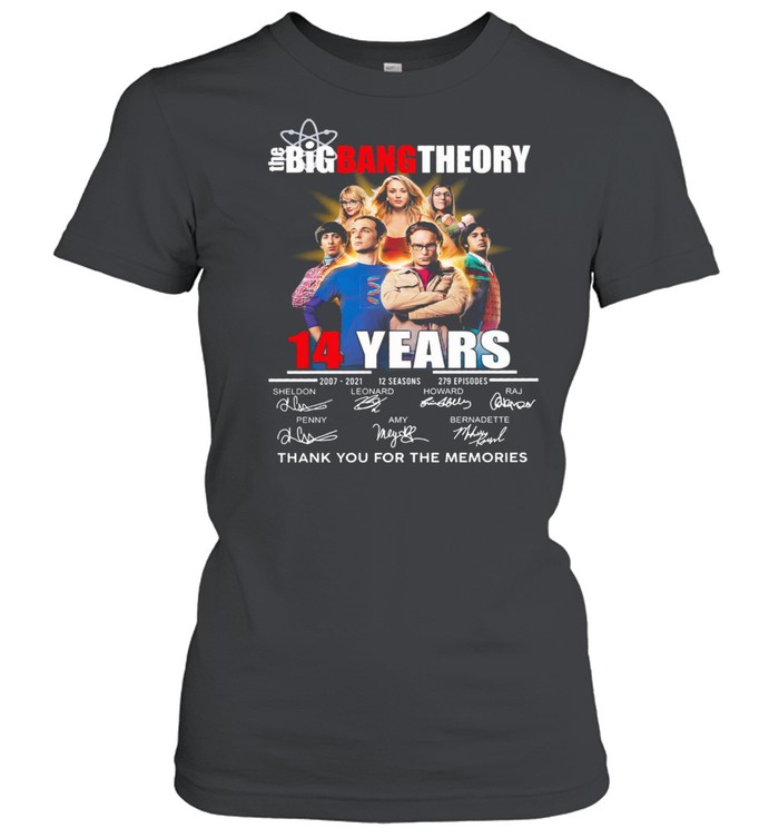 The Big Bang Theory 14 years 2007-2021 thank you for the memories signatures shirt Classic Women's T-shirt
