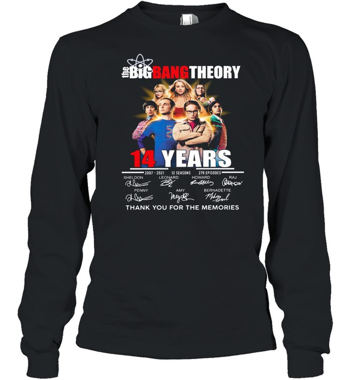 The Big Bang Theory 14 years 2007-2021 thank you for the memories signatures shirt Long Sleeved T-shirt