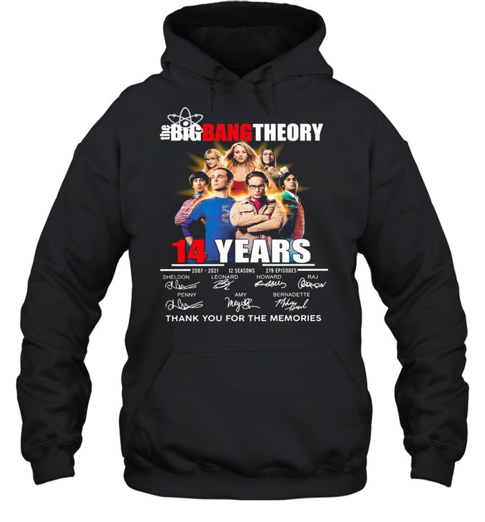 The Big Bang Theory 14 years 2007-2021 thank you for the memories signatures shirt Unisex Hoodie