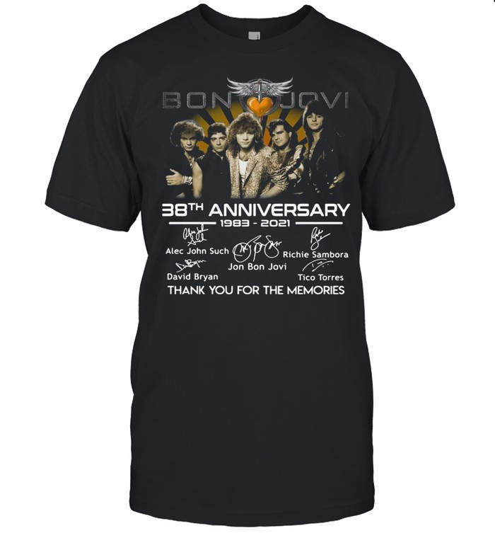 38th Anniversary 1983 2021 Of The Bon Jovi Signatures Thank You For The Memories shirt