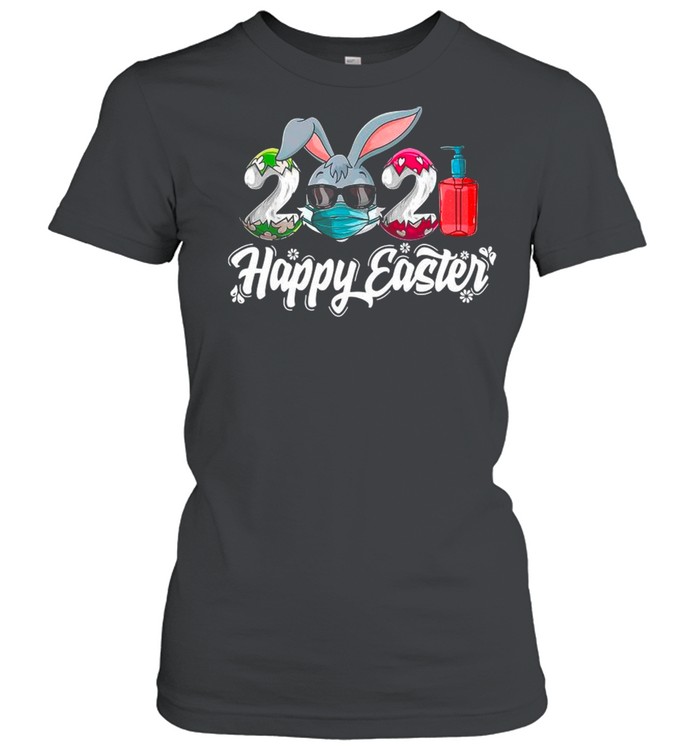 Bunny Face Mask 2021 Eggs And Covid Happy Easter shirt Classic Women's T-shirt