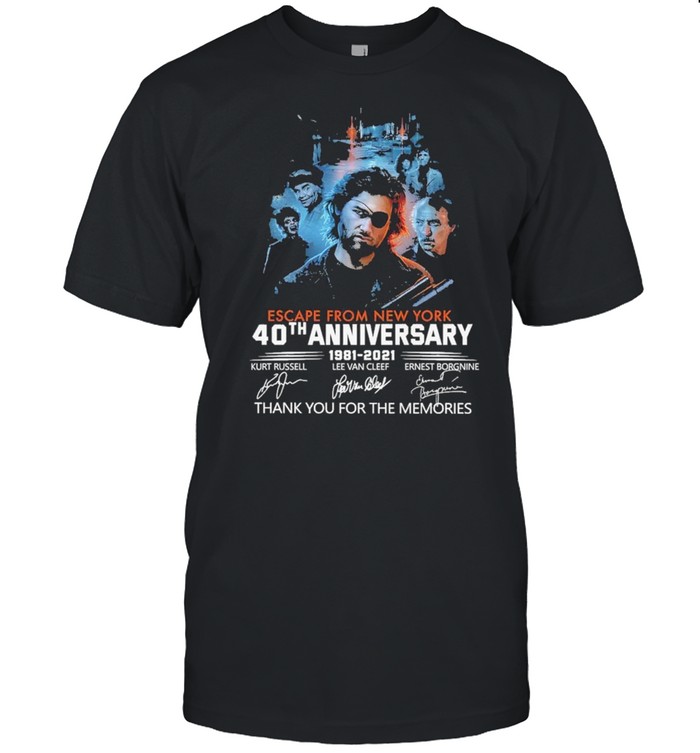 Escape From New York 40th Anniversary 1981 2021 Signatures Thank You For The Memories Shirt