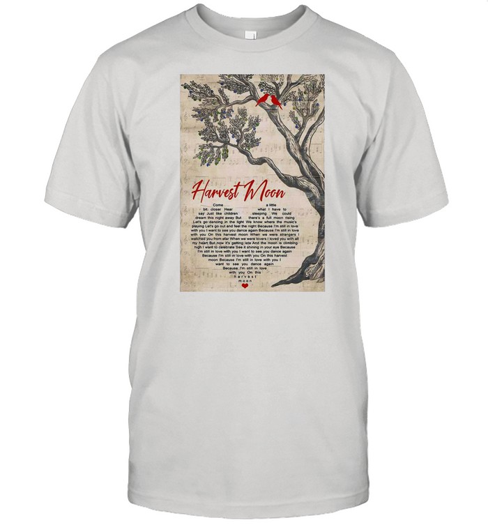 Harvest Moon Heart Song Lyric Print T-shirt