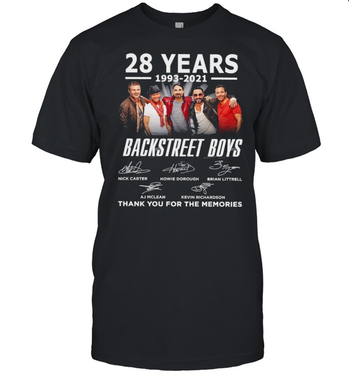 28 Years 1993 2021 Backstreet Boys Thank You For The Memories Signatures Shirt