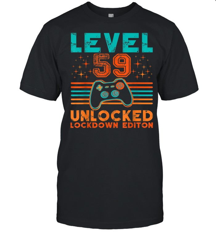 59th Birthday Level Unlocked Lockdown Vintage Video Game shirt