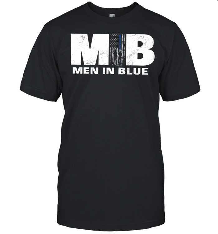 Mib men in blue American flag shirt