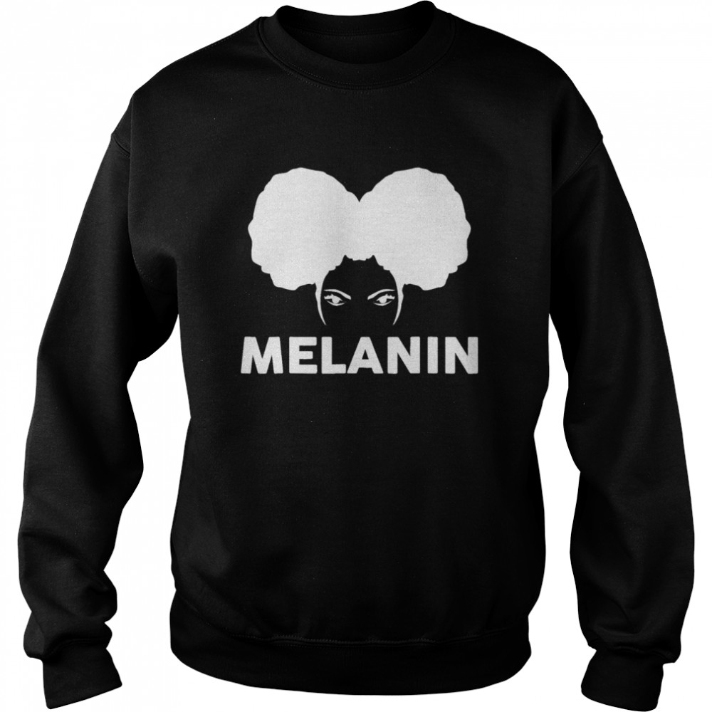 Melanin Poppin Black Girl Magic Natural Afro Puff Queen shirt Unisex Sweatshirt