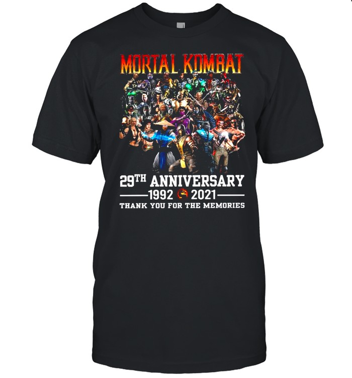 The Mortal Kombat Movie Characters 29th Anniversary 1992 2021 Thank You For The Memories shirt