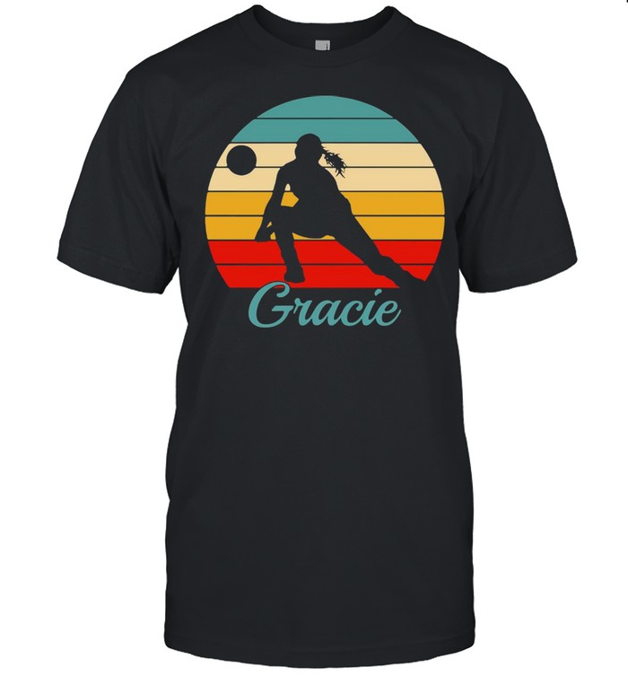Girl Gracie Name Gift Personalized Volleyball Vintage T-shirt