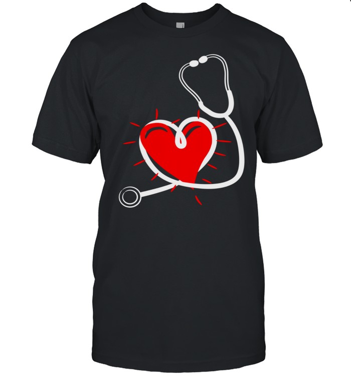 Stethoscope with a heart for nurses doctors carers shirt