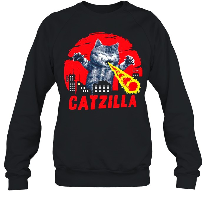 Kawaii Catzilla shirt Unisex Sweatshirt