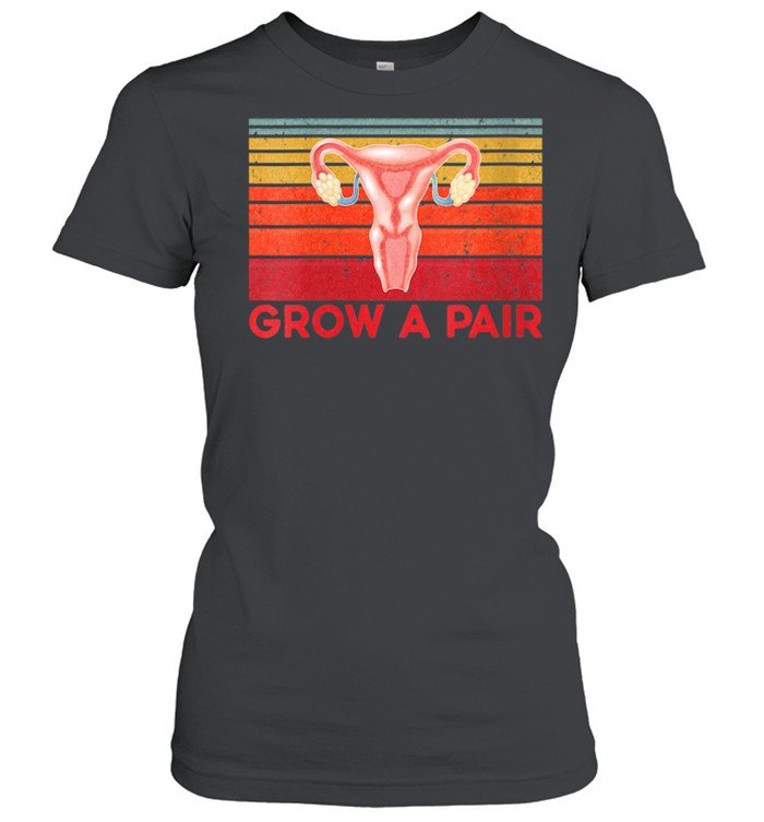 Grow A Pair Feminist Uterus Empowerment Retro  Classic Women's T-shirt