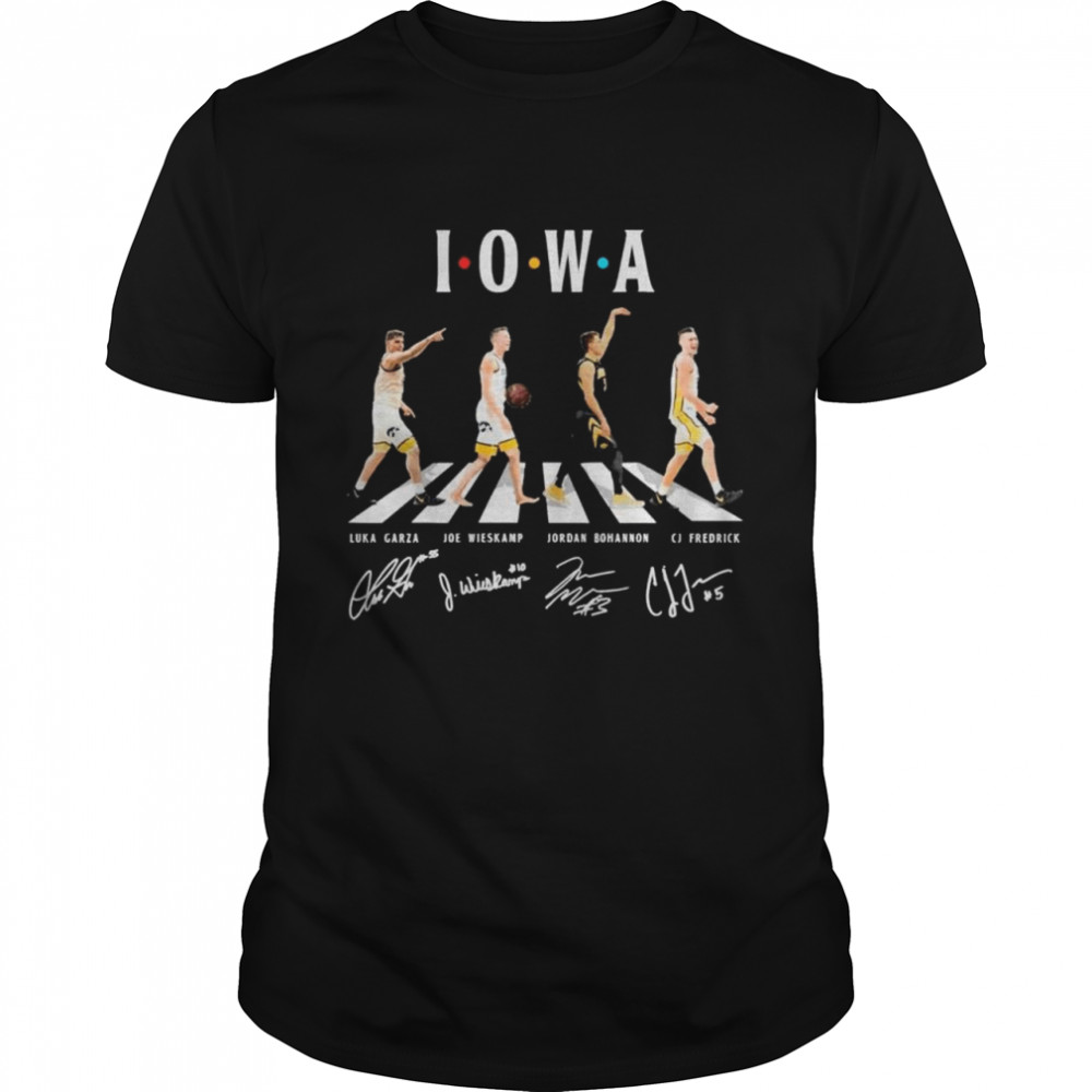 The Iowa Hawkeyes Team Football With Garza Wieskamp Bohannon And Fredrick Abbey Road Signatures shirt