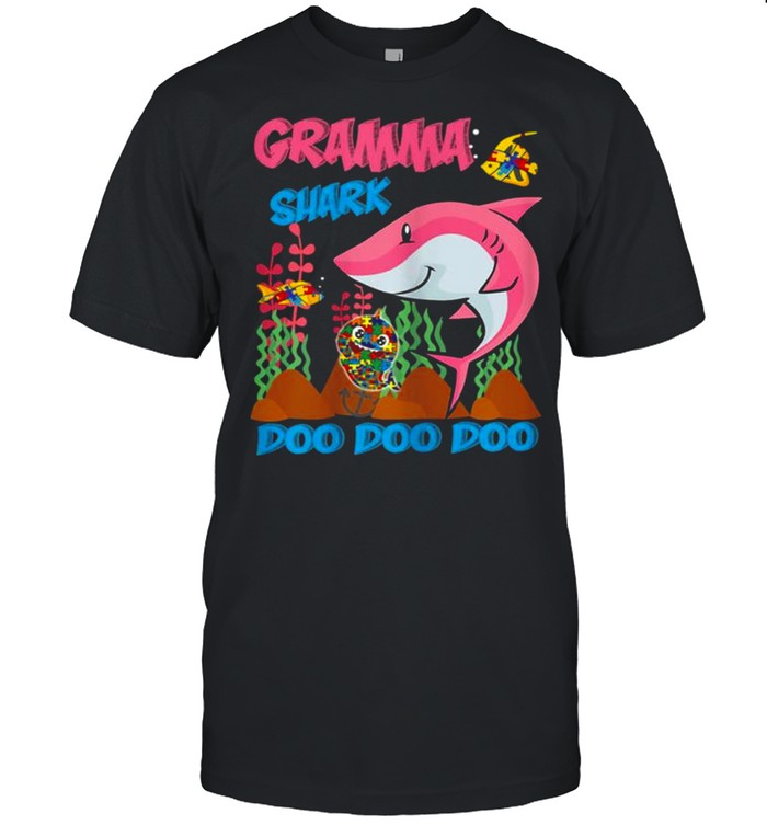 Women’s Gramma Shark Doo Doo Doo Autism Shark Mother’s Day Shirt