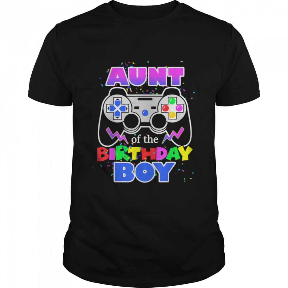Aunt of the Birthday Boy Video Gamer Birthday Party Auntie shirt