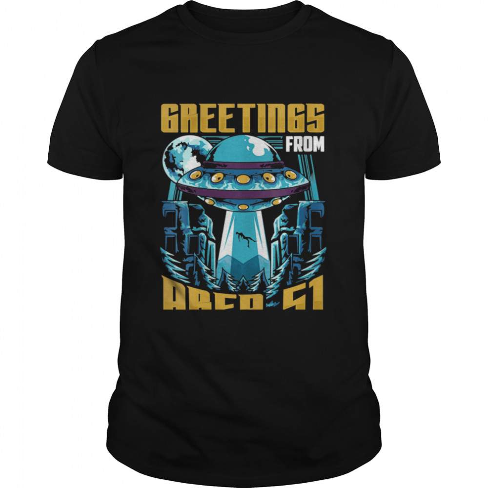 Greetings x Area 51 UFO Alien Roswell SciFi Space Shirt