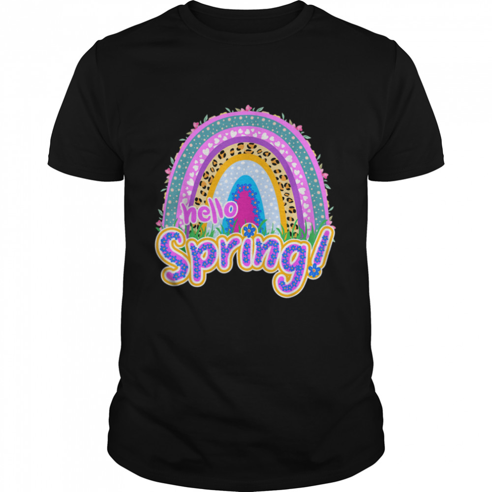 Hello Spring Boho Rainbow shirt