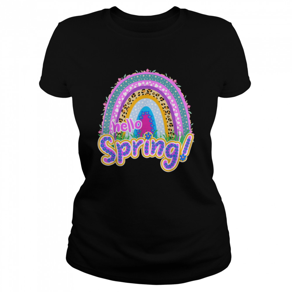 Hello Spring Boho Rainbow shirt Classic Women's T-shirt