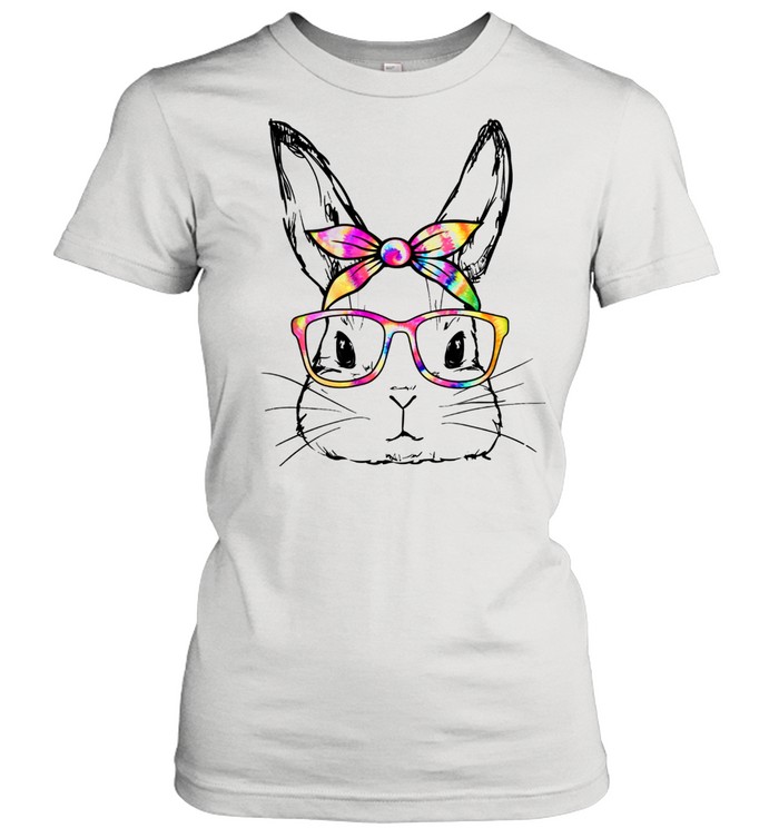 Bunny Face Tie Dye Glasses Easter Day Classic Women's T-shirt