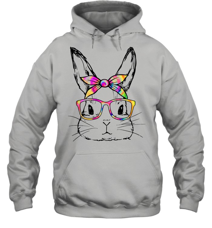 Bunny Face Tie Dye Glasses Easter Day Unisex Hoodie