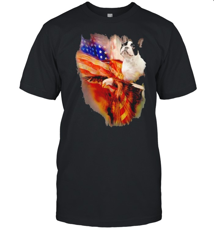 Eagle French Bulldog American Wings Happy 4th Of July Shirt