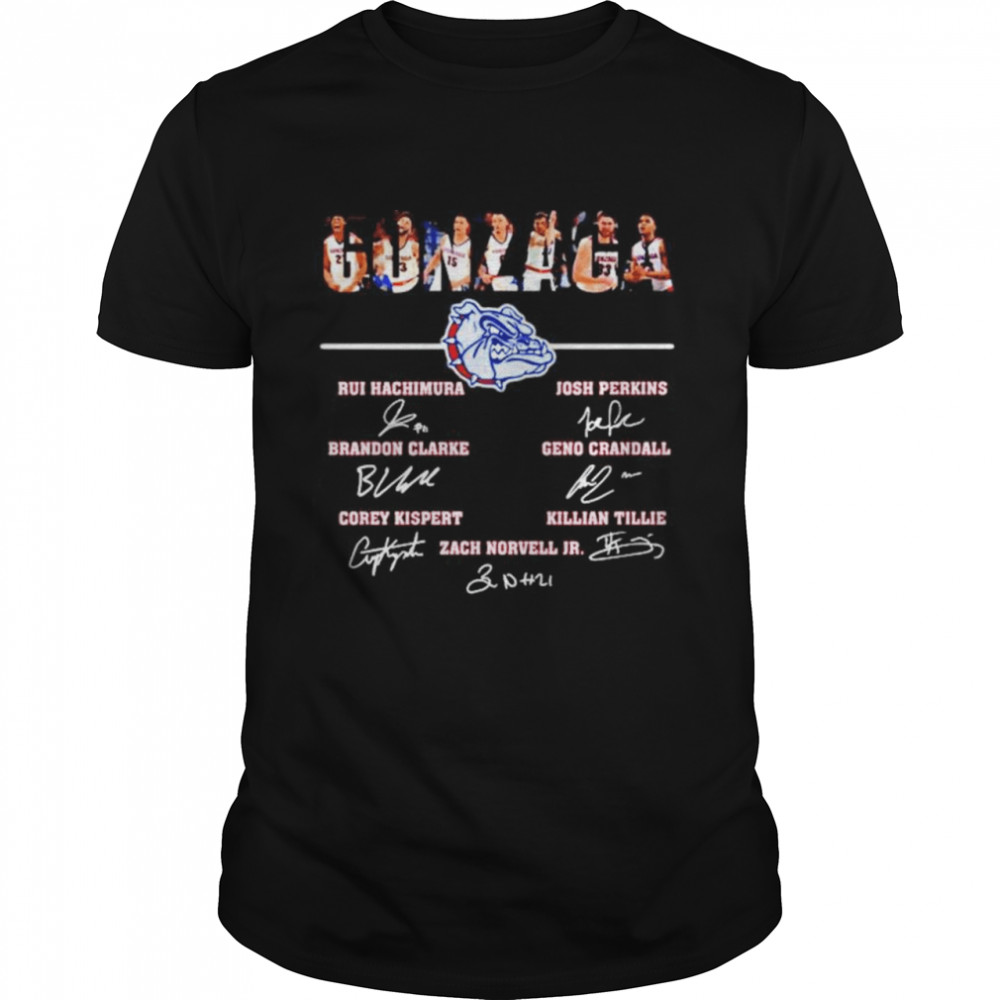 Gonzaga team player signature logo shirt
