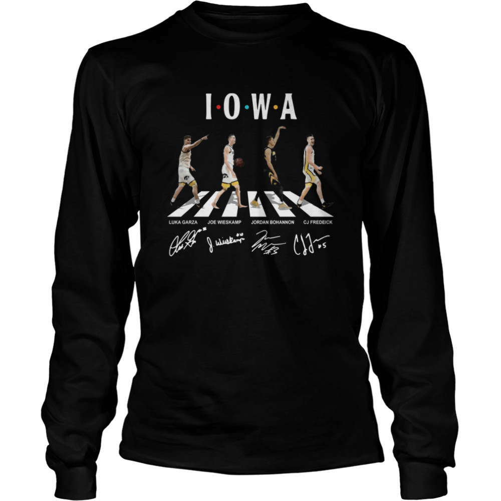 The Iowa Hawkeyes Team Football With Garza Wieskamp Bohannon And Fredrick Abbey Road Signatures shirt Long Sleeved T-shirt