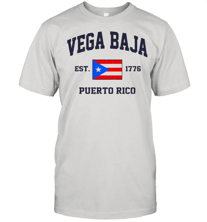 Vega Baja Puerto Rico vintage Boricua flag Athletic style shirt