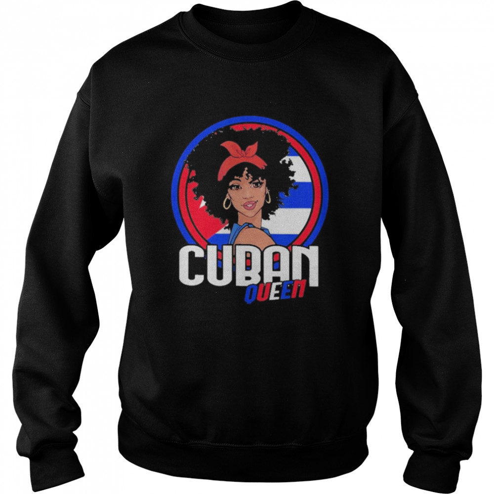 Black Women Cuban Queen With Patria Y Vida Cuba Libre shirt Unisex Sweatshirt