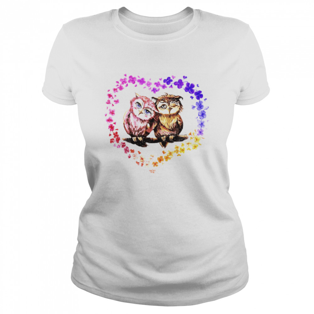 Owl Couple Heart shirt Classic Women's T-shirt