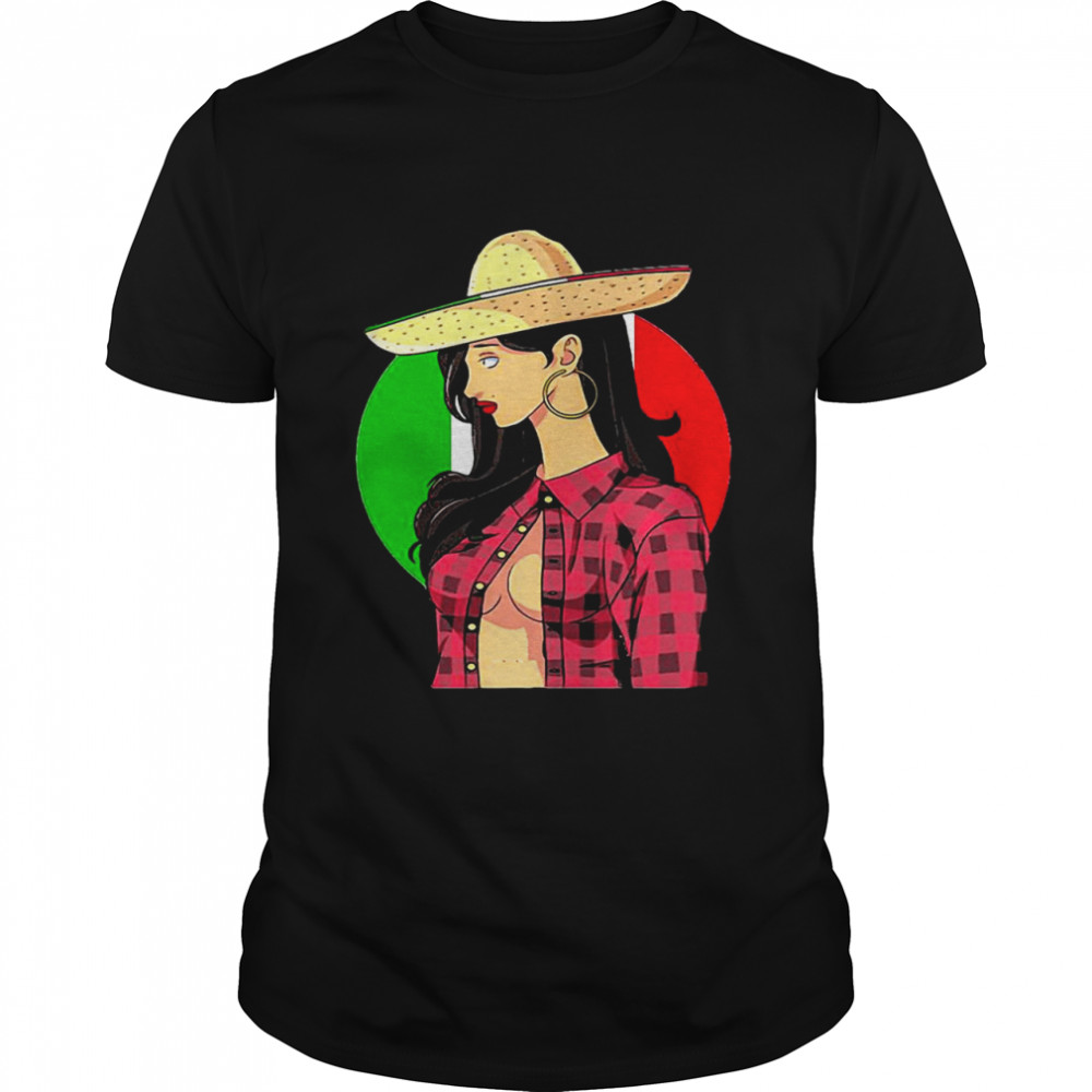 Sexy Sombrero Mexican Gangster Girl Cinco De Mayo T-shirt
