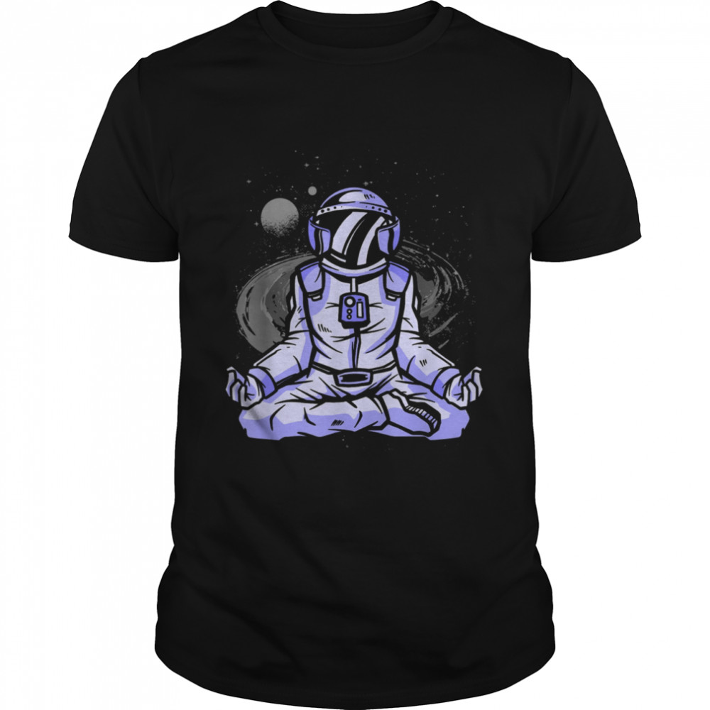 Vintage Meditating Astronaut Yoga Universe Shirt