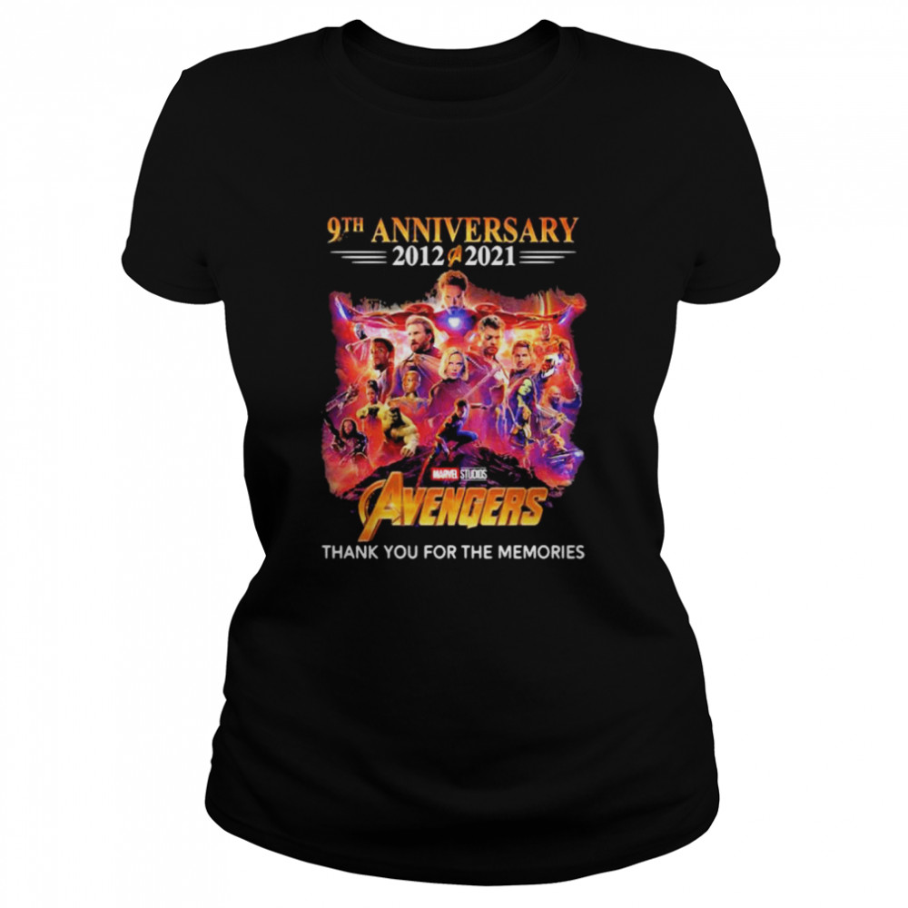 9th Anniversary 2012 2021 Avengers Thank You For The Memories Classic Women's T-shirt