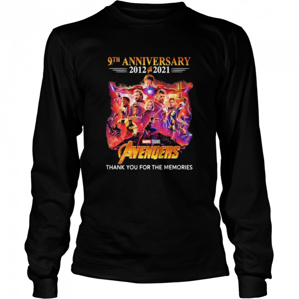 9th Anniversary 2012 2021 Avengers Thank You For The Memories Long Sleeved T-shirt